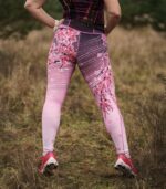 legginsy sportowe damskie różowe sakura