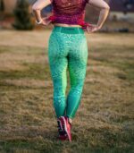 zielone legginsy sportowe z kieszonką na telefon Tequila