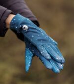 granatowe rękawiczki damskie sportowe zimowa noc