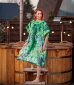 zielone poncho do morsowania płaszcz kąpielowy Magiczny Las