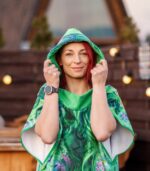 zielone poncho do morsowania płaszcz kąpielowy Magiczny Las