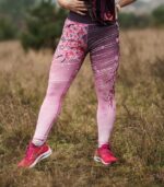 legginsy sportowe damskie różowe sakura