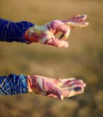 żółte rękawiczki sportowe damskie skowronek