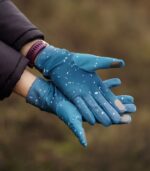 granatowe rękawiczki damskie sportowe zimowa noc