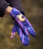 fioletowe rękawiczki sportowe damskie sowy