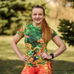 daska koszulka techniczna pomarańczowo zielona jungle