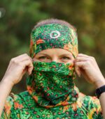 pomarańczowo zielony komin chusta wielofunkcujna jungle