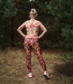 Kolorowe legginsy damskie Oliwki długie - obrazek 4