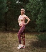 Kolorowe legginsy damskie Oliwki długie - obrazek 8