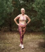 Kolorowe legginsy damskie Oliwki długie - obrazek 2