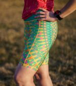 kolorowe legginsy sportowe krótkie kolarki bikery z kieszonką na telefon Salsa