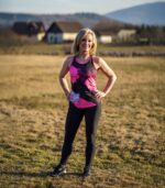 różowo czarna bokserka tanktop sportowy damski Loco Babka Fluo