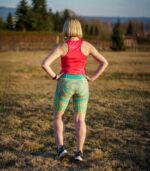 kolorowe legginsy sportowe krótkie kolarki bikery z kieszonką na telefon Salsa