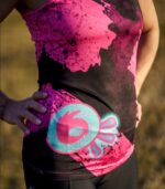 różowo czarna bokserka tanktop sportowy damski Loco Babka Fluo