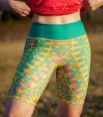 kolorowe legginsy sportowe krótkie kolarki bikery z kieszonką na telefon Salsa