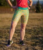 kolorowe legginsy sportowe krótkie kolarki bikery z kieszonką na telefon Salsa