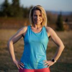 niebieska koszulka bokserka tanktop sportowy techniczny damski Kalipso