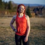 pomarańczowa koszulka bokserka tanktop sportowy techniczny damski Vulcano