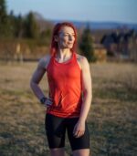 pomarańczowa koszulka bokserka tanktop sportowy techniczny damski Vulcano