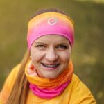 kolorowa opaska sportowa na głowę brzoskwinka