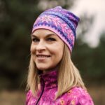 kolorowa czapka dwustronna z wycięciem na kitkę sportowa Bergen Jednorożec