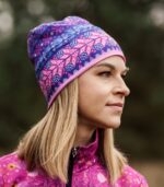 kolorowa czapka dwustronna z wycięciem na kitkę sportowa Bergen Jednorożec