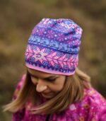 kolorowa czapka dwustronna z wycięciem na kitkę sportowa Bergen Jednorożec