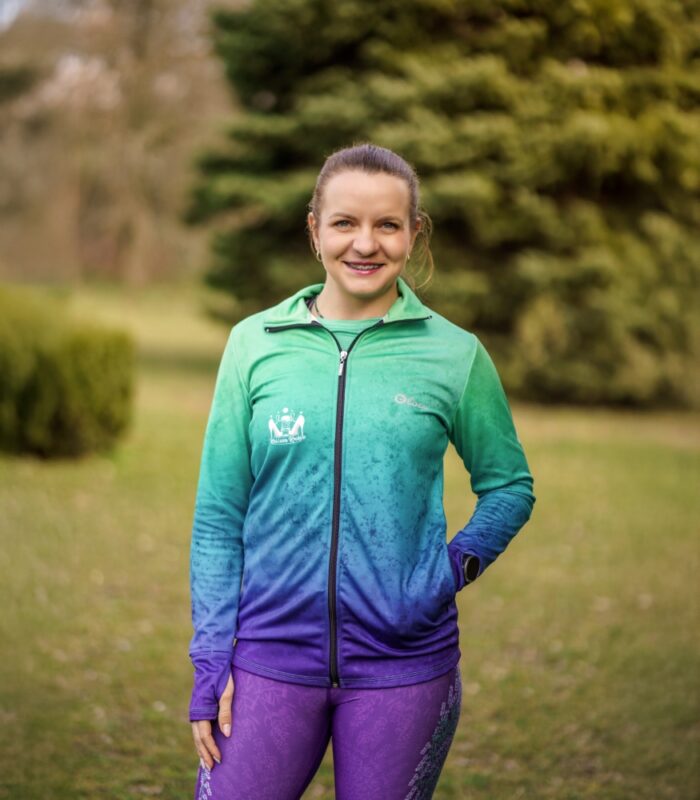 damska kolorowa sportowa bluza z wycięciem na zegarek Zorza polarna