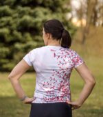 damska koszulka techniczna biało-czerwona szypszyna