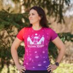 damska koszulka techniczna Loco Śliwka kolekcja gradientowa