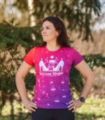 damska koszulka techniczna Loco Śliwka kolekcja gradientowa