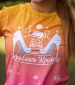 damska koszulka techniczna żółto różowa brzoskwinka