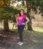 koszulka techniczna damska fioletowa Królowa Kroków śliwka