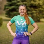 damska koszulka techniczna gradient zorza polarna