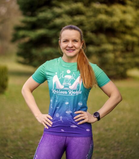 damska koszulka techniczna gradient zorza polarna