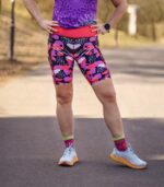 kolorowe legginsy sportwowe damskie z kieszonką na telefon floreski