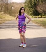 kolorowe legginsy sportwowe damskie z kieszonką na telefon floreski