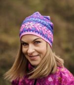 kolorowa czapka dwustronna z wycięciem na kitkę sportowa Bergen Jednorożec