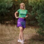 spódniczko spodenki do biegania fioletowe lawenda