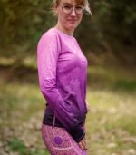 fioletowa koszulka z długim rękawem sportowa damska jeżyna