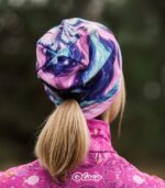 kolorowa czapka dwustronna z wycięciem na kitkę sportowa Bergen Jednorożec