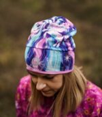 kolorowa czapka dwustronna z wycięciem na kitkę sportowa Bergen Jednorożec