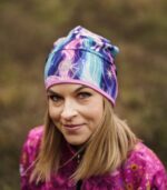 kolorowa czapka dwustronna z wycięciem na kitkę sportowa Bergen Jednorożec