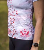 damska koszulka techniczna biało-czerwona szypszyna