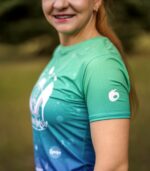 damska koszulka techniczna gradient zorza polarna