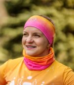 kolorowa opaska sportowa na głowę brzoskwinka