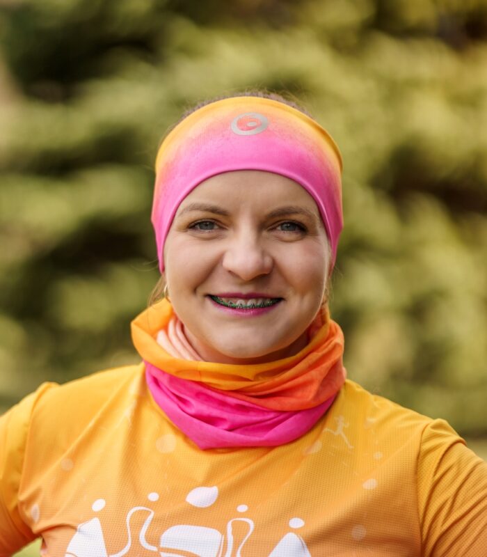 kolorowa opaska sportowa na głowę brzoskwinka