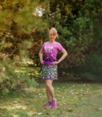 kolorowa spódniczka ze spodenkami sportowa do biegania krokusy