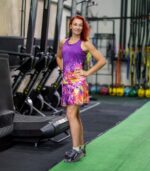 kolorowa spódniczka ze spodenkami sportowa krokodyl