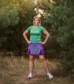 spódniczko spodenki do biegania fioletowe lawenda